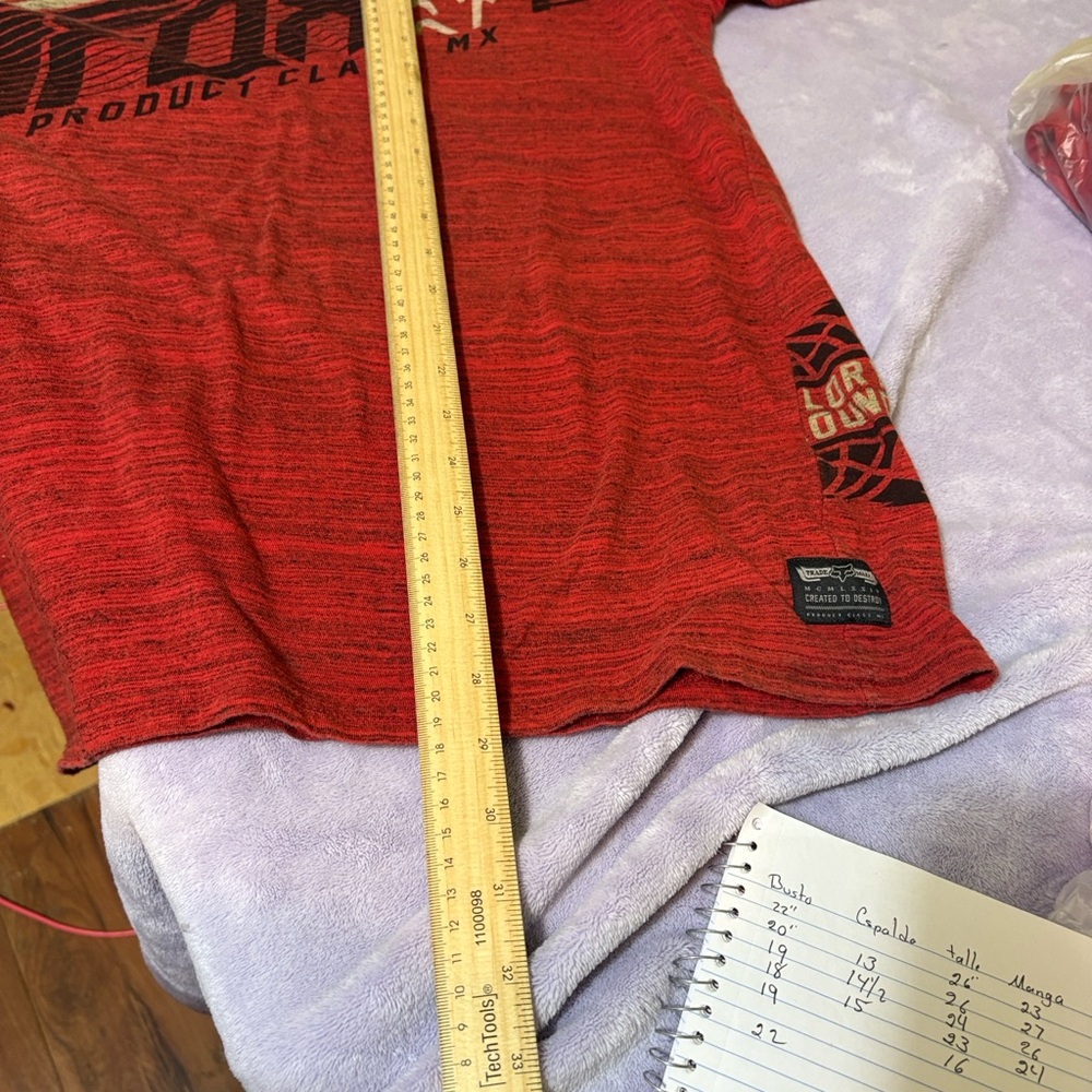 Fox Racing Mens XL Bundle 2 Tees Red Gray MCMLXXIV Created To Destroy - Picture 12 of 12